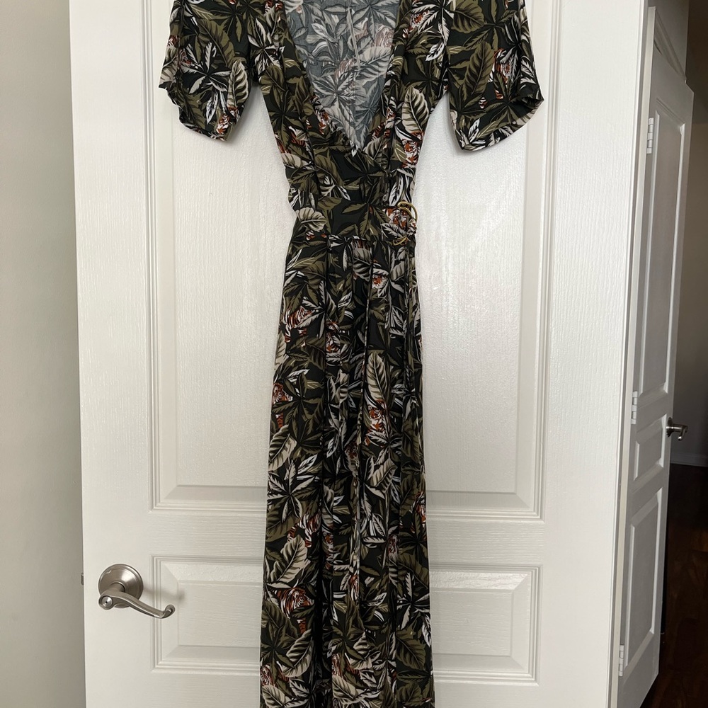 Jungle wrap dress/Beach cover-up.